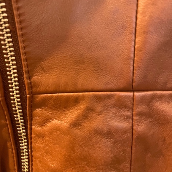 *MSRP $400* Ena Pelly Delaney Leather Mini Dress in Whiskey NWT Size 4 - Picture 6 of 13